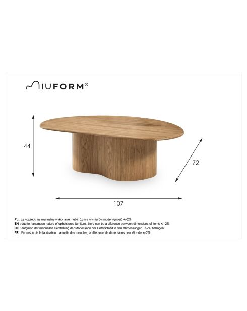 Mesita de roble Flo — 107x72x44 cm