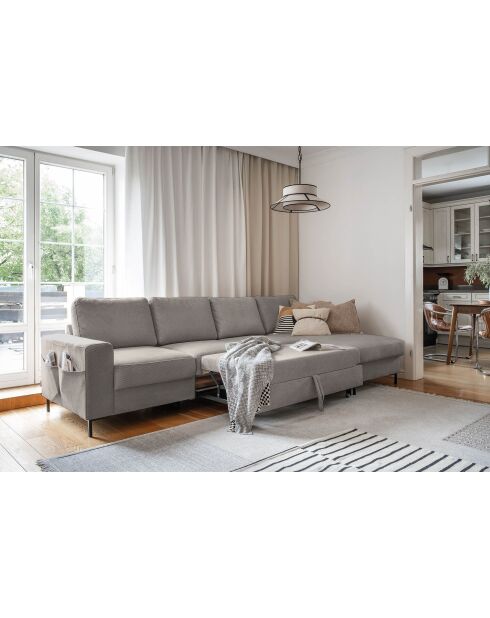 S-MAX Wandelbares Ecksofa rechtwinklig Lofty Lilly Taupe- 306x150x84 cm