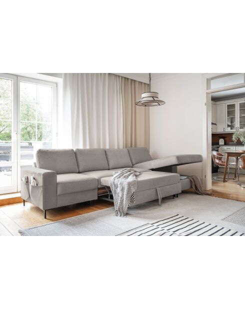 S-MAX Wandelbares Ecksofa rechtwinklig Lofty Lilly Taupe- 306x150x84 cm