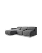 Festes Ecksofa XS, links Flex Felix Dunkelgrau- 244x154x70 cm