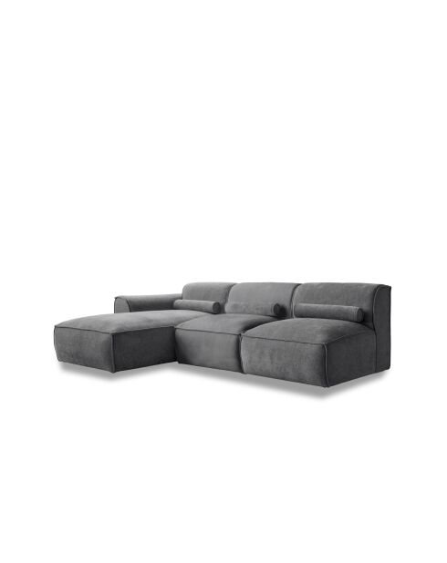 Festes Ecksofa XS, links Flex Felix Dunkelgrau- 244x154x70 cm