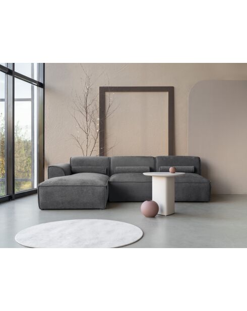 Festes Ecksofa XS, links Flex Felix Dunkelgrau- 244x154x70 cm