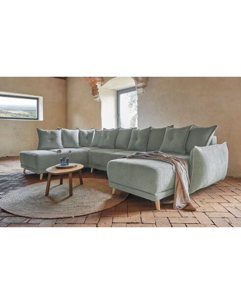 U hoekbank omvormbaar linkerhoek Lazy Lukka lichtgrijs - 320x191x85 cm