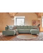 U hoekbank omvormbaar linkerhoek Lazy Lukka lichtgrijs - 320x191x85 cm