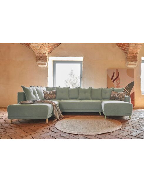 U hoekbank omvormbaar linkerhoek Lazy Lukka lichtgrijs - 320x191x85 cm