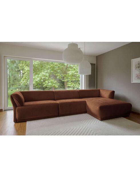 Sofá esquinero fijo M derecho Gatsby Terracotta- 338x175x87 cm