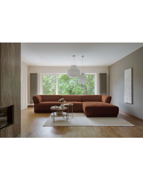 Sofá esquinero fijo M derecho Gatsby Terracotta- 338x175x87 cm