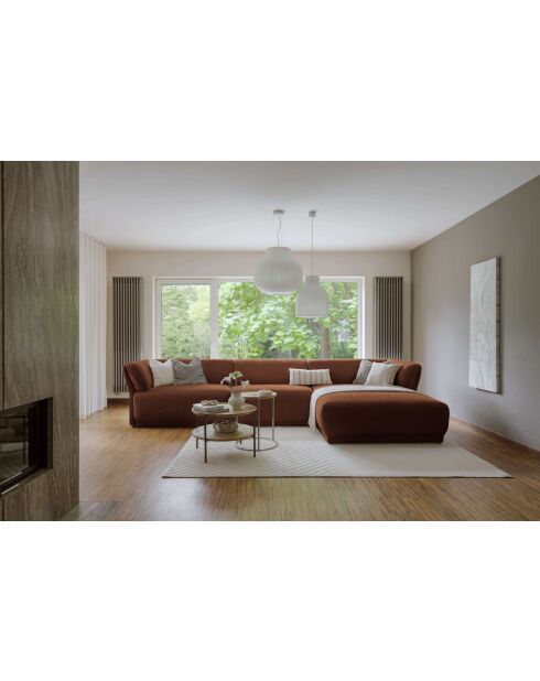 Sofá esquinero fijo M derecho Gatsby Terracotta- 338x175x87 cm