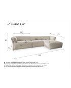 Sofá esquinero fijo M derecho Gatsby Terracotta- 338x175x87 cm