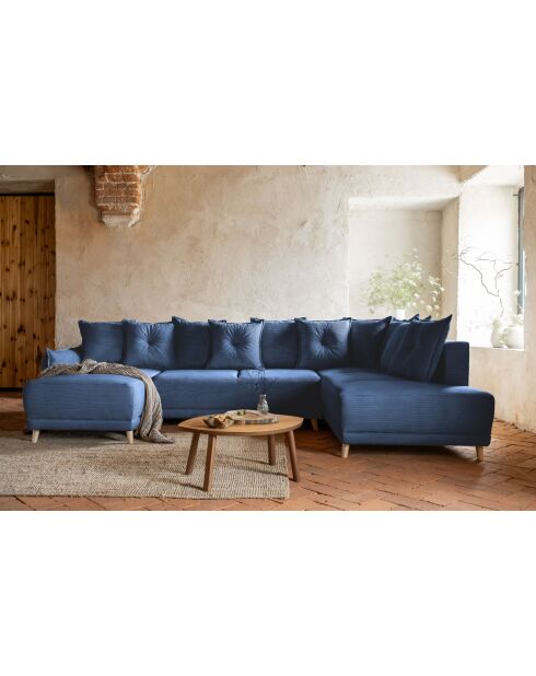 Lazy Lukka Ecksofa, umwandelbar, U-förmig, 320 x 191 x 85 cm, Marineblau