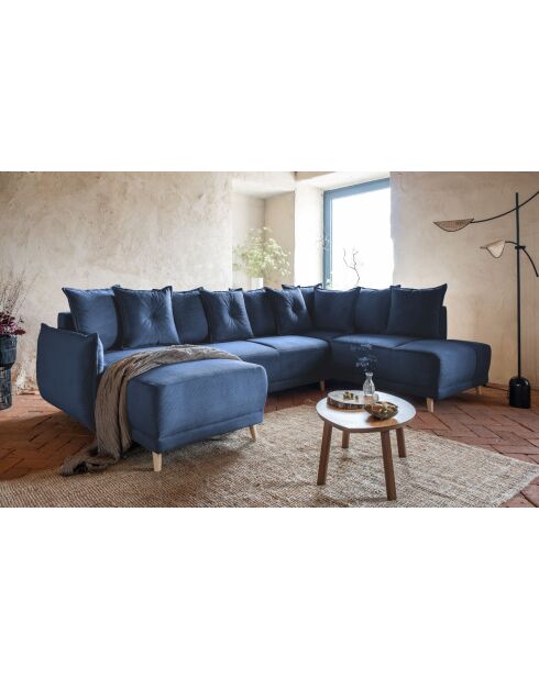 Lazy Lukka Ecksofa, umwandelbar, U-förmig, 320 x 191 x 85 cm, Marineblau