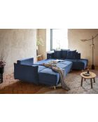 Lazy Lukka Ecksofa, umwandelbar, U-förmig, 320 x 191 x 85 cm, Marineblau
