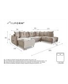 Lazy Lukka Ecksofa, umwandelbar, U-förmig, 320 x 191 x 85 cm, Marineblau