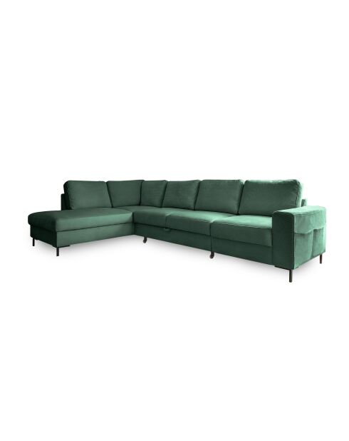L-MAX Wandelbares Ecksofa linke Ecke Lofty Lilly Emerald Green- 304x197x84 cm