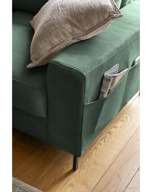 L-MAX Wandelbares Ecksofa linke Ecke Lofty Lilly Emerald Green- 304x197x84 cm