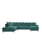 U-Ecksofa umwandelbar linke Ecke Lazy Lukka Türkis- 320x191x85 cm