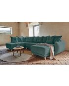 U-Ecksofa umwandelbar linke Ecke Lazy Lukka Türkis- 320x191x85 cm
