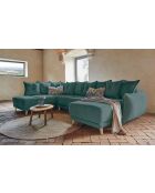 U-Ecksofa umwandelbar linke Ecke Lazy Lukka Türkis- 320x191x85 cm