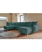 U-Ecksofa umwandelbar linke Ecke Lazy Lukka Türkis- 320x191x85 cm