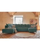 U-Ecksofa umwandelbar linke Ecke Lazy Lukka Türkis- 320x191x85 cm