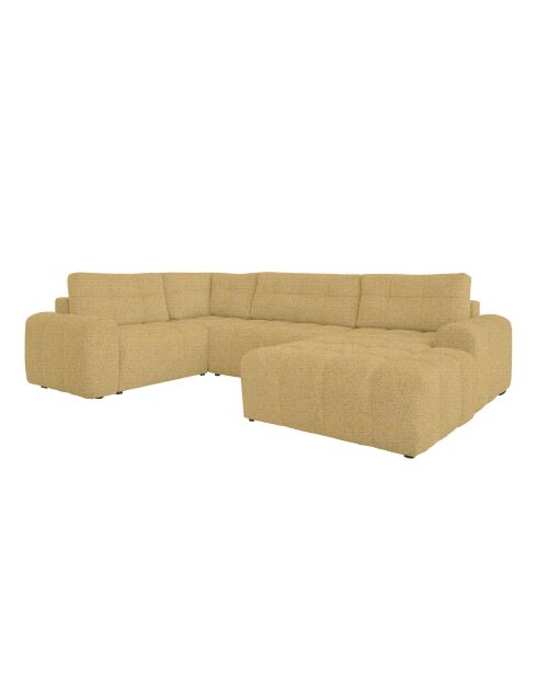 Lulu Ecksofa, umwandelbar, U-rechts, 333 x 213 x 94 cm, gelb