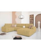 Lulu Ecksofa, umwandelbar, U-rechts, 333 x 213 x 94 cm, gelb