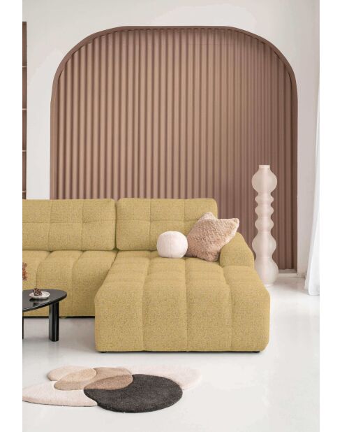 Lulu Ecksofa, umwandelbar, U-rechts, 333 x 213 x 94 cm, gelb