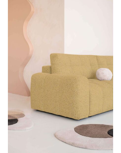 Lulu Ecksofa, umwandelbar, U-rechts, 333 x 213 x 94 cm, gelb