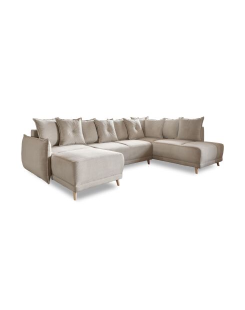 Lazy Lukka Ecksofa, rechteckig, U-förmig, 320 x 191 x 85 cm, Beige