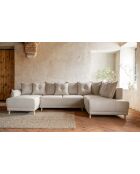 Lazy Lukka Ecksofa, rechteckig, U-förmig, 320 x 191 x 85 cm, Beige
