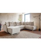 Lazy Lukka Ecksofa, rechteckig, U-förmig, 320 x 191 x 85 cm, Beige