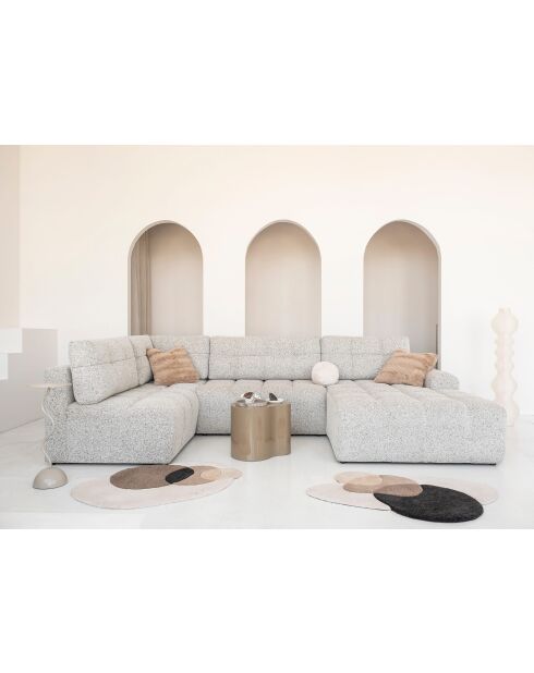 Lulu Right U converteerbare hoekbank Salt and Pepper- 333x187x94 cm