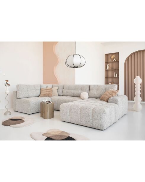 Lulu Right U converteerbare hoekbank Salt and Pepper- 333x187x94 cm