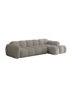 Festes S-Ecksofa, gerades Wolkenhellgrau - 248x160x76 cm