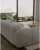 Festes S-Ecksofa, gerades Wolkenhellgrau - 248x160x76 cm