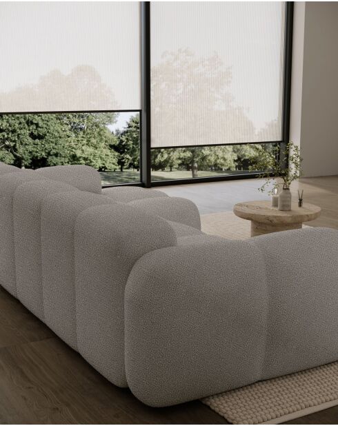 Festes S-Ecksofa, gerades Wolkenhellgrau - 248x160x76 cm