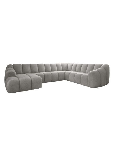 Fixed U Left Shell Hoekbank Lichtgrijs - 330x265x75 cm