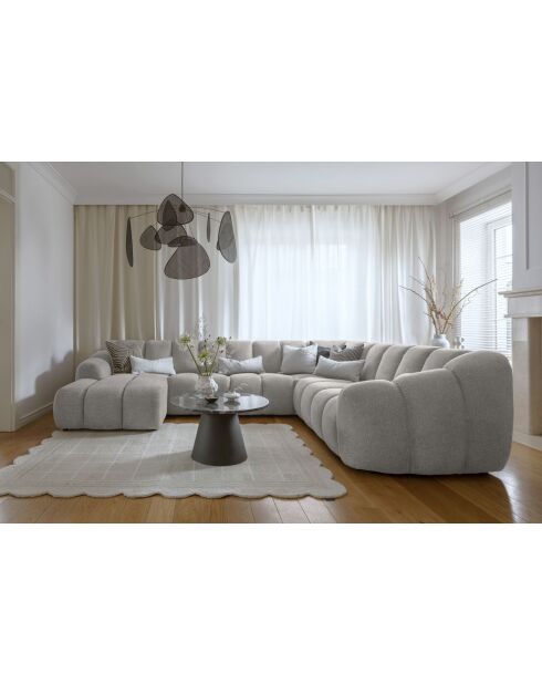 Fixed U Left Shell Hoekbank Lichtgrijs - 330x265x75 cm