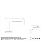 Festes L-Ecksofa, links; Flex Felix Gray - 265x169x70 cm