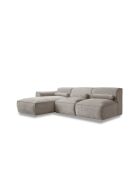 Festes Ecksofa XS, links Flex Felix Dunkelbeige- 244x154x70 cm