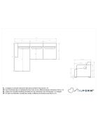 Festes Ecksofa XS, links Flex Felix Dunkelbeige- 244x154x70 cm