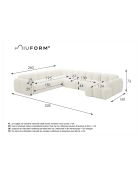 Festes U-Ecksofa, links Cloud Gris- 328x260x76 cm