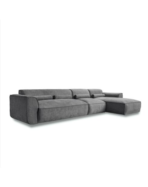 Fixiertes M-Ecksofa, rechts Flex Felix Dunkelgrau - 340x154x70 cm