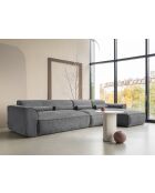 Fixiertes M-Ecksofa, rechts Flex Felix Dunkelgrau - 340x154x70 cm