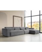 Fixiertes M-Ecksofa, rechts Flex Felix Dunkelgrau - 340x154x70 cm