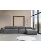 Fixiertes M-Ecksofa, rechts Flex Felix Dunkelgrau - 340x154x70 cm
