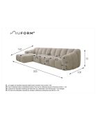 Sofá angular fijo M izquierdo Shell Terracotta- 325x165x75 cm