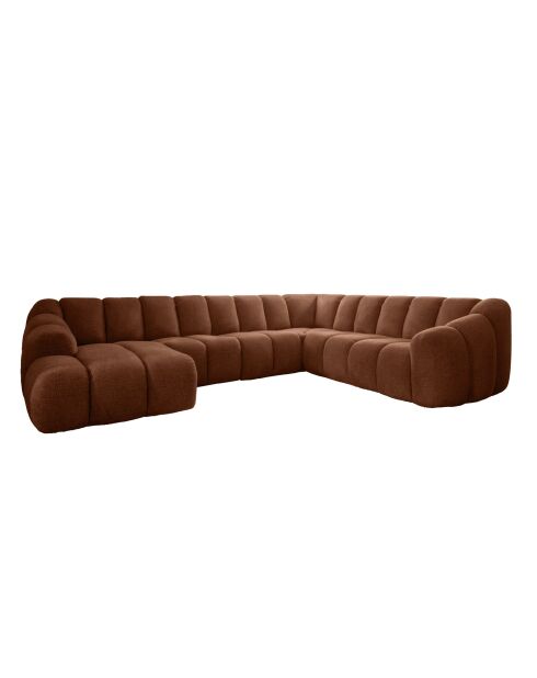 Canapé d'angle Fixe U Gauche Shell Terracotta- 330x265x75 cm
