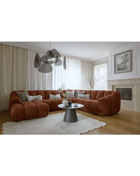 Canapé d'angle Fixe U Gauche Shell Terracotta- 330x265x75 cm