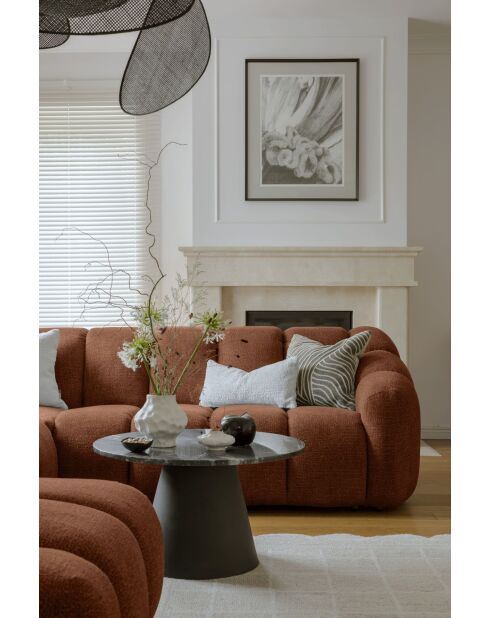 Canapé d'angle Fixe U Gauche Shell Terracotta- 330x265x75 cm